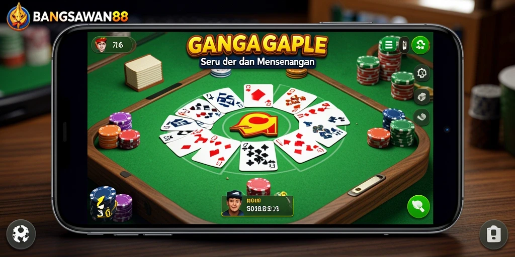 Gameplay Gaple seru dengan grafik yang menarik.