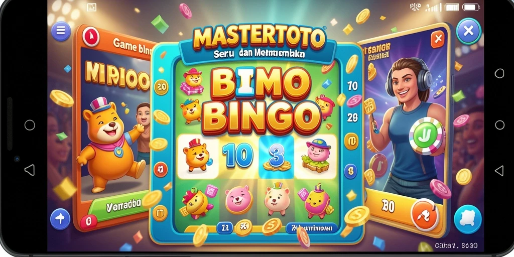 Screenshot MASTERTOTO menunjukkan gameplay seru Bingo dengan interaksi sosial.