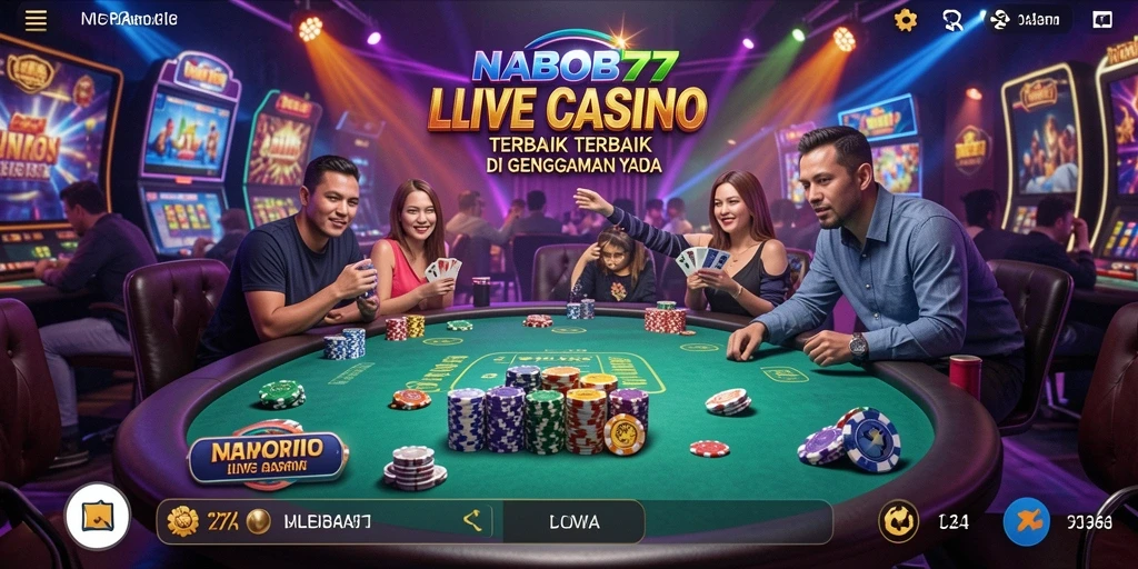 Tampilan mendebarkan dari permainan Live Casino NABOB77 yang interaktif.
