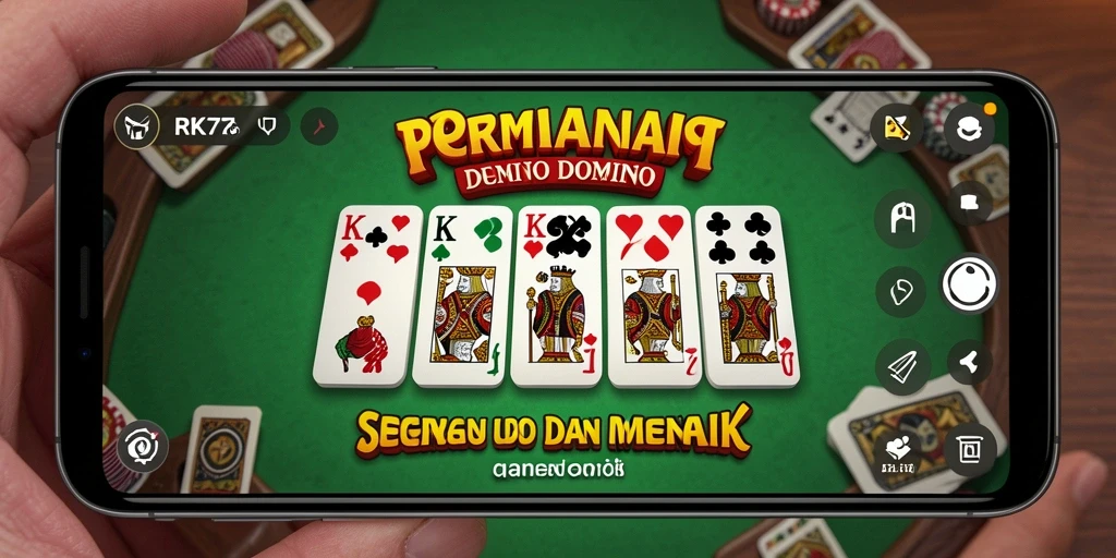 Tampilan gameplay RK77 yang menarik dan dinamis dalam permainan domino.