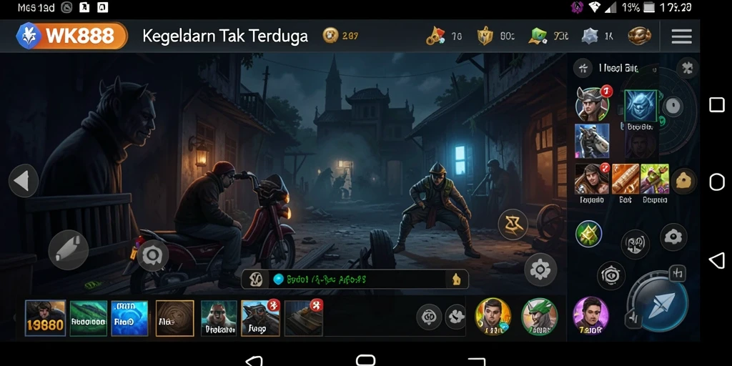 Tangkapan layar WK888 menampilkan momen mencekam dalam atmosfer Horror.